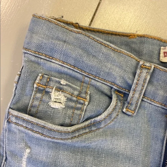 Levi’s Light Blue Distressed 720 High Rise Super Skinny Girls Jeans Size 8 - Picture 9 of 16